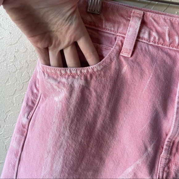 J BRAND 'jules' Paint Strokes Frayed Hem Denim Shorts In Pink - Picture 4 of 9